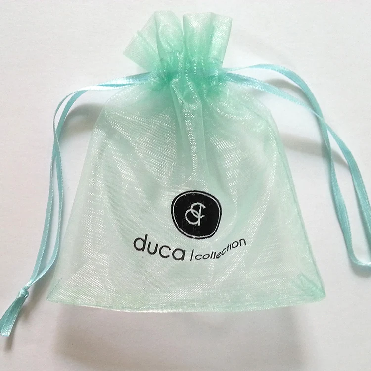 Sacos de organza com cordão para joias